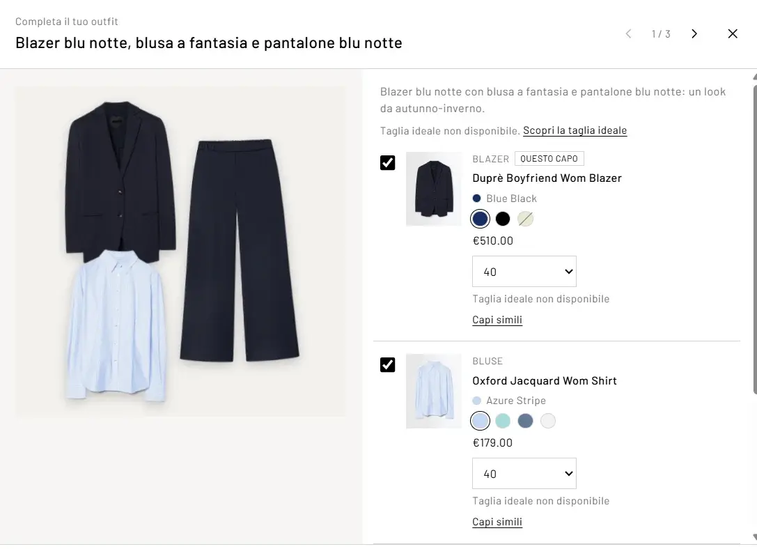 StyleFlow: finestra Completa il tuo outfit con il look proposto