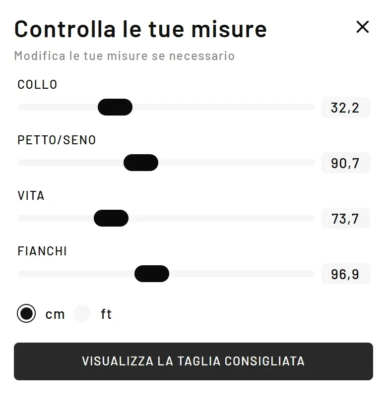 SizeFlow: misure del corpo