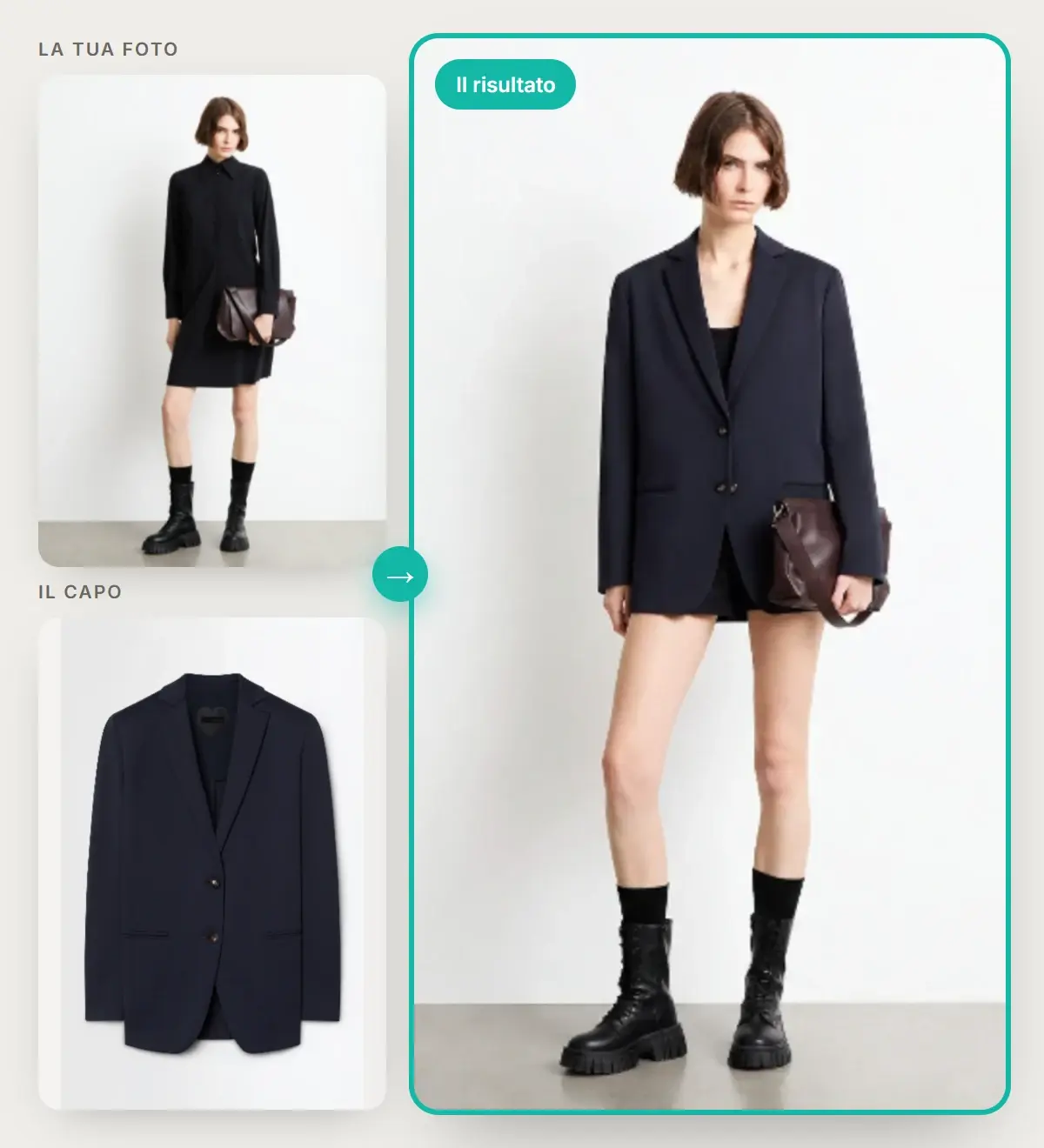 FitFlow: la foto della cliente, il blazer e il risultato della prova